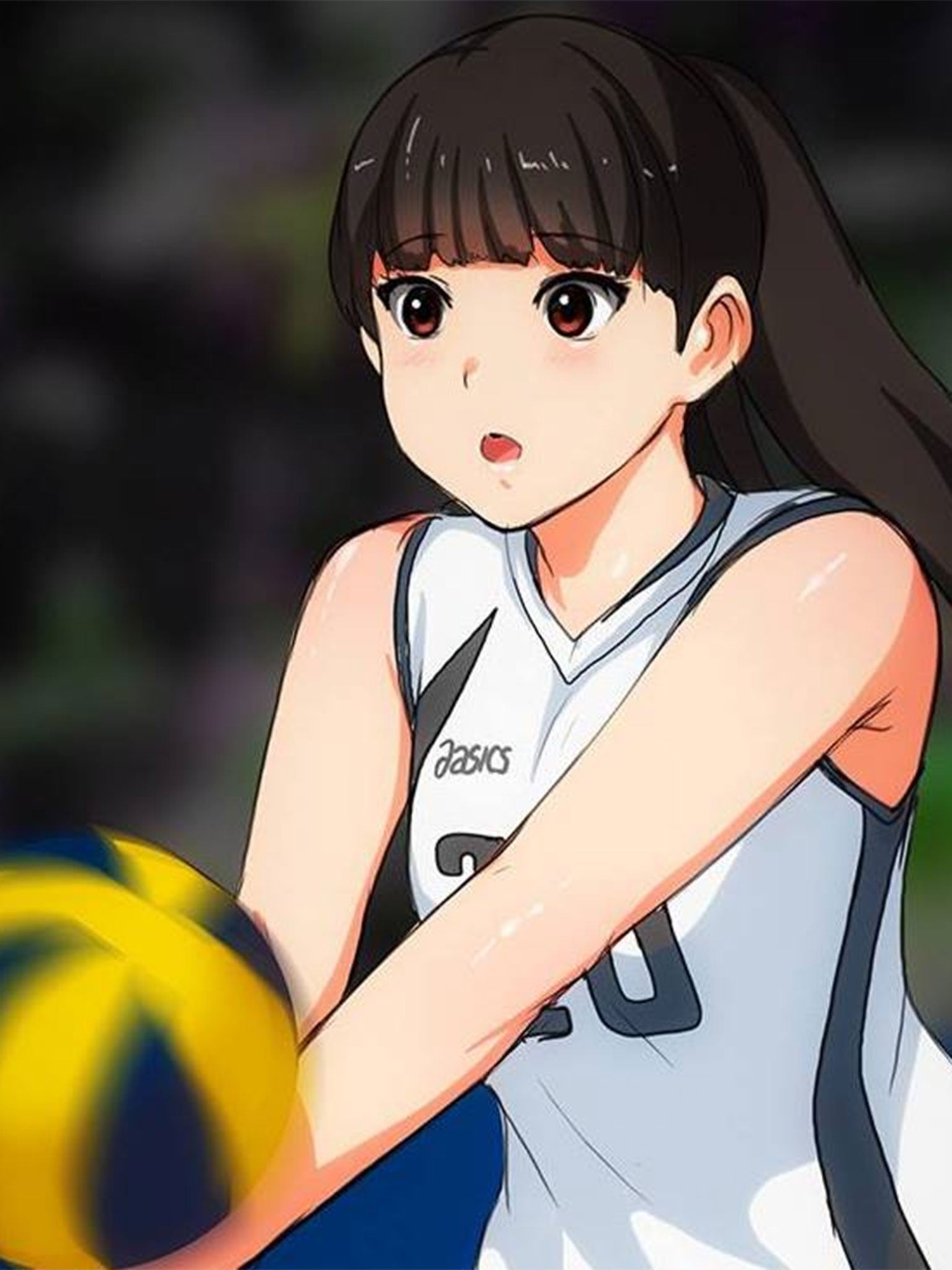 Sabina Altynbekova drawn in an anime style by Facebook fan Erkaz