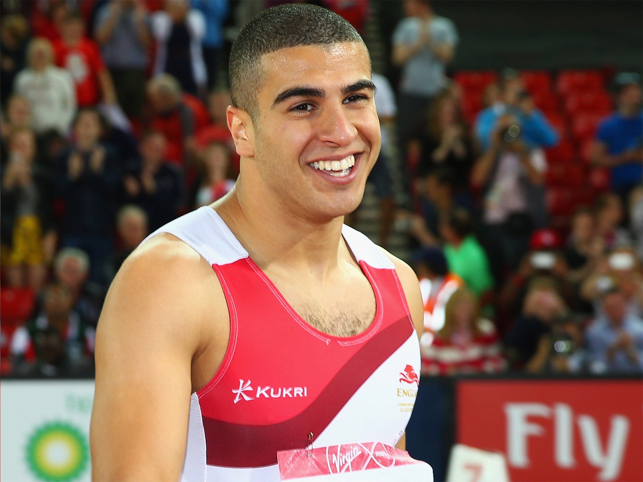 Adam Gemili is all smiles after his time of 10.10sec was good enough to secure silver in the 100m final