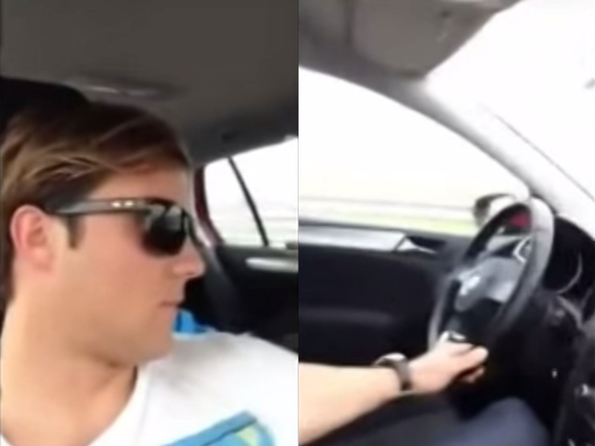 Spanish man posts video of himself driving from the passenger seat