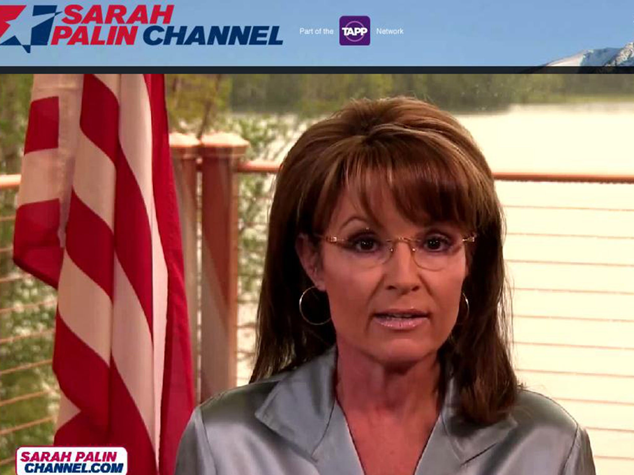 Sarah Palin speaking during her video 'The Truth about the war in Israel'