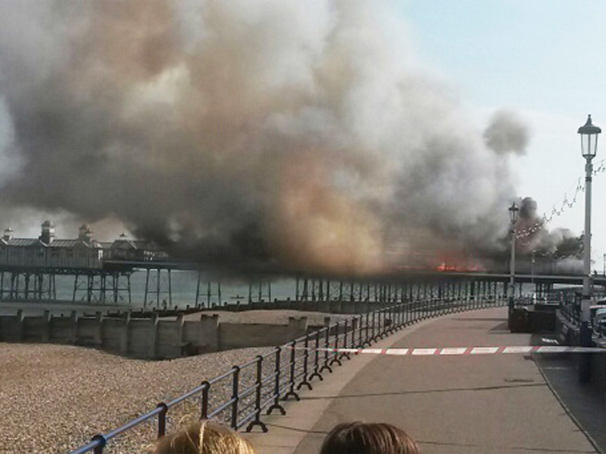 The blaze is believed to have started in wall panelling