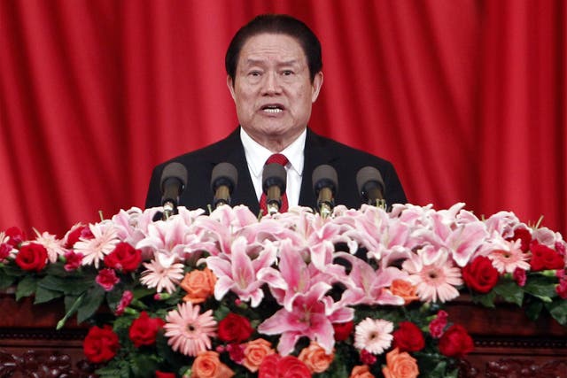 Zhou Yongkang making a speech in Beijing in 2012, when he was still a Politburo standing committee member