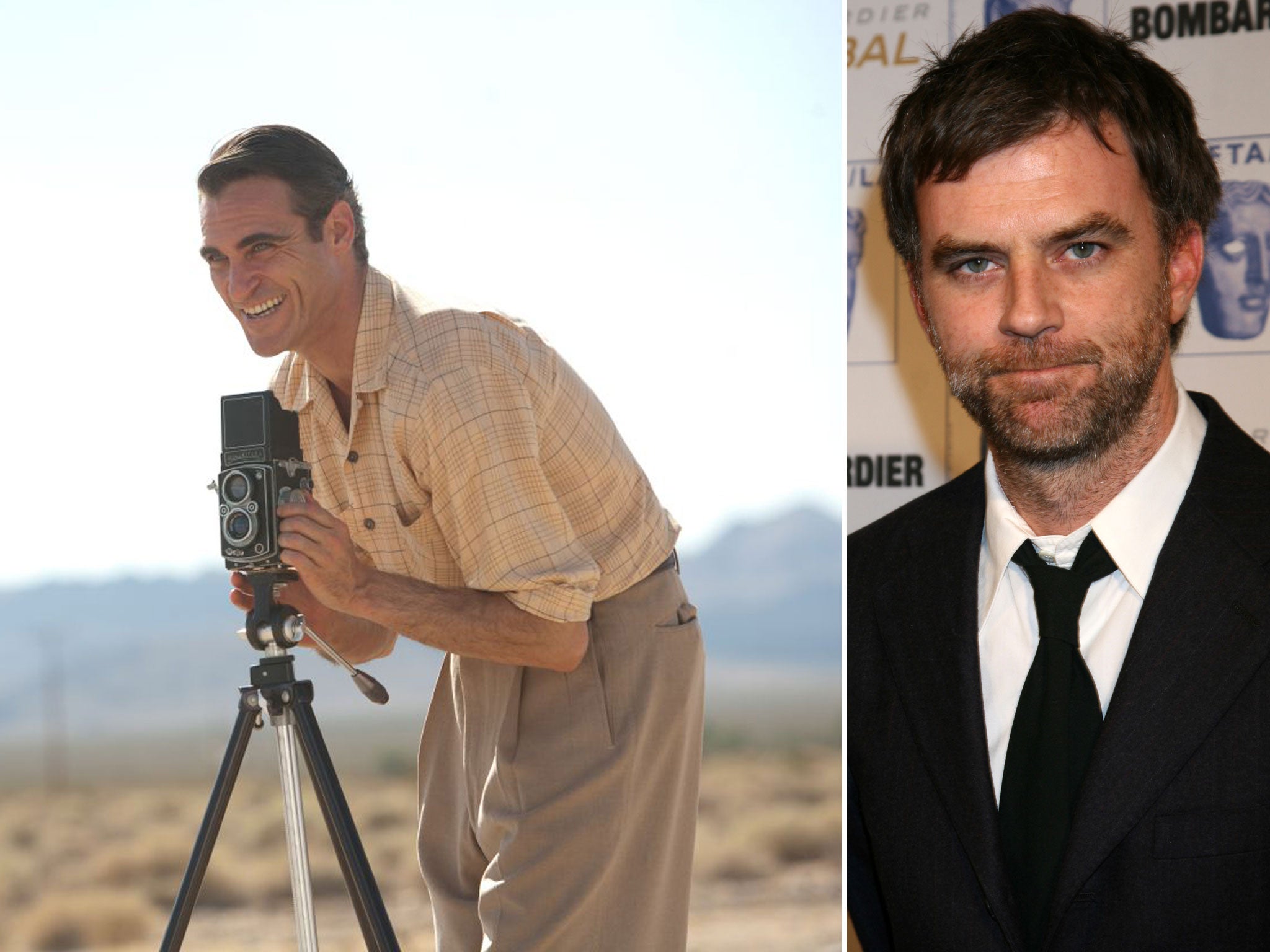 Director Paul Thomas Anderson (right) and his movie The Master featuring Joaquin Phoenix