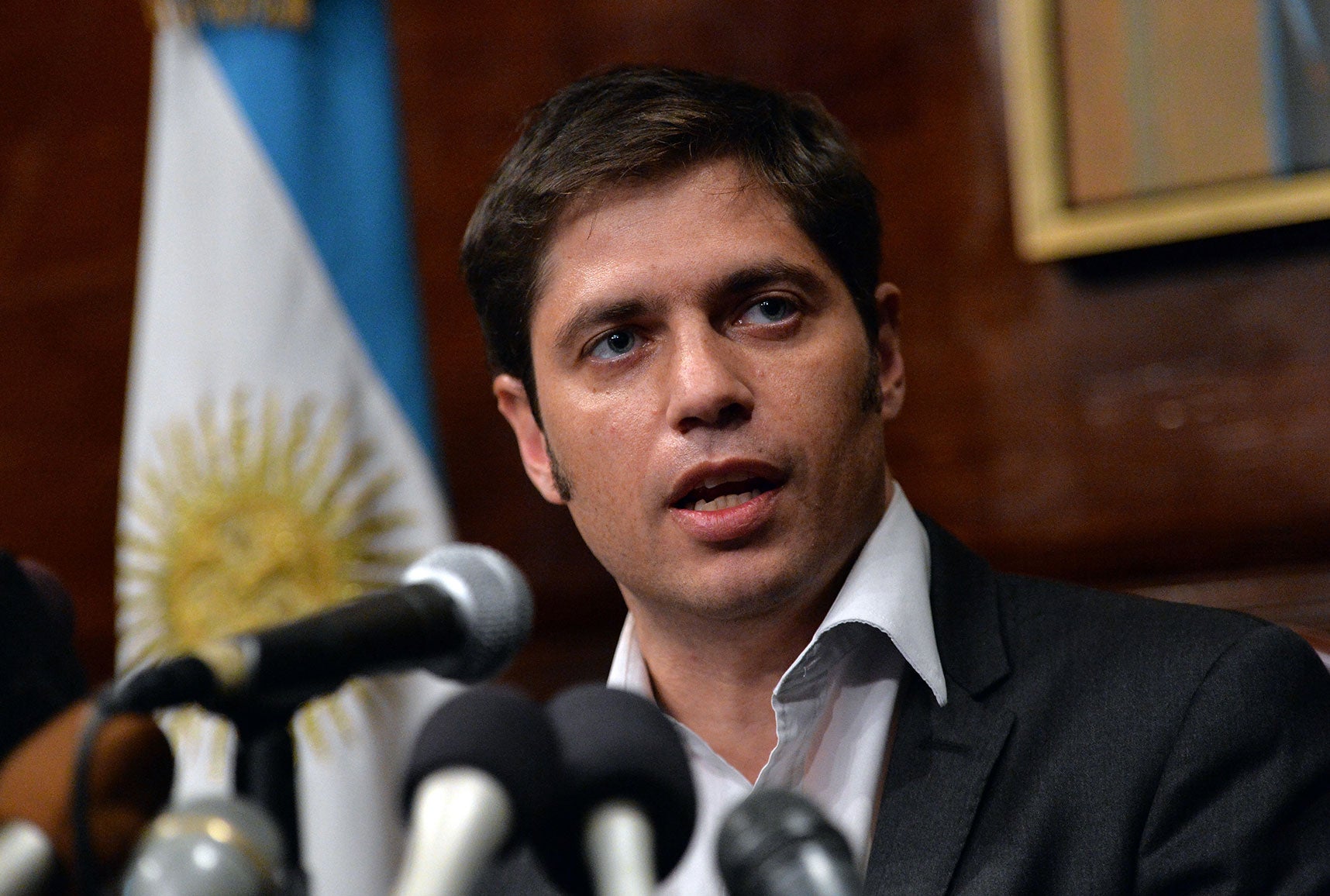 Argentina's Economy Minister Axel Kicillof speaks during a press conference at the Argentina Consulate July 30, 2014 in New York as talks into Argentina's debt failed