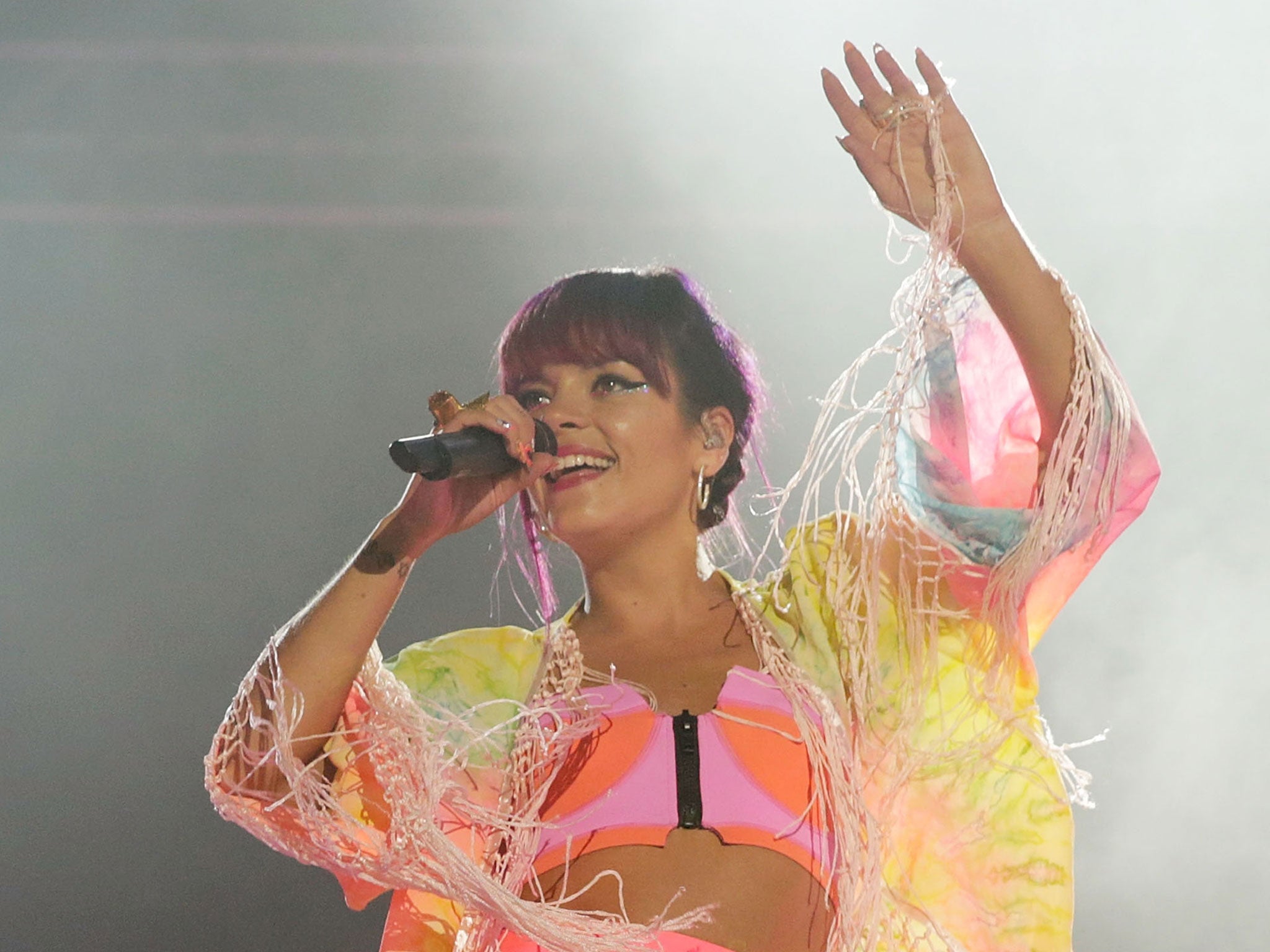 Lily Allen performs on stage at Splendour In the Grass 2014 on 27 July, 2014, in Byron Bay, Australia