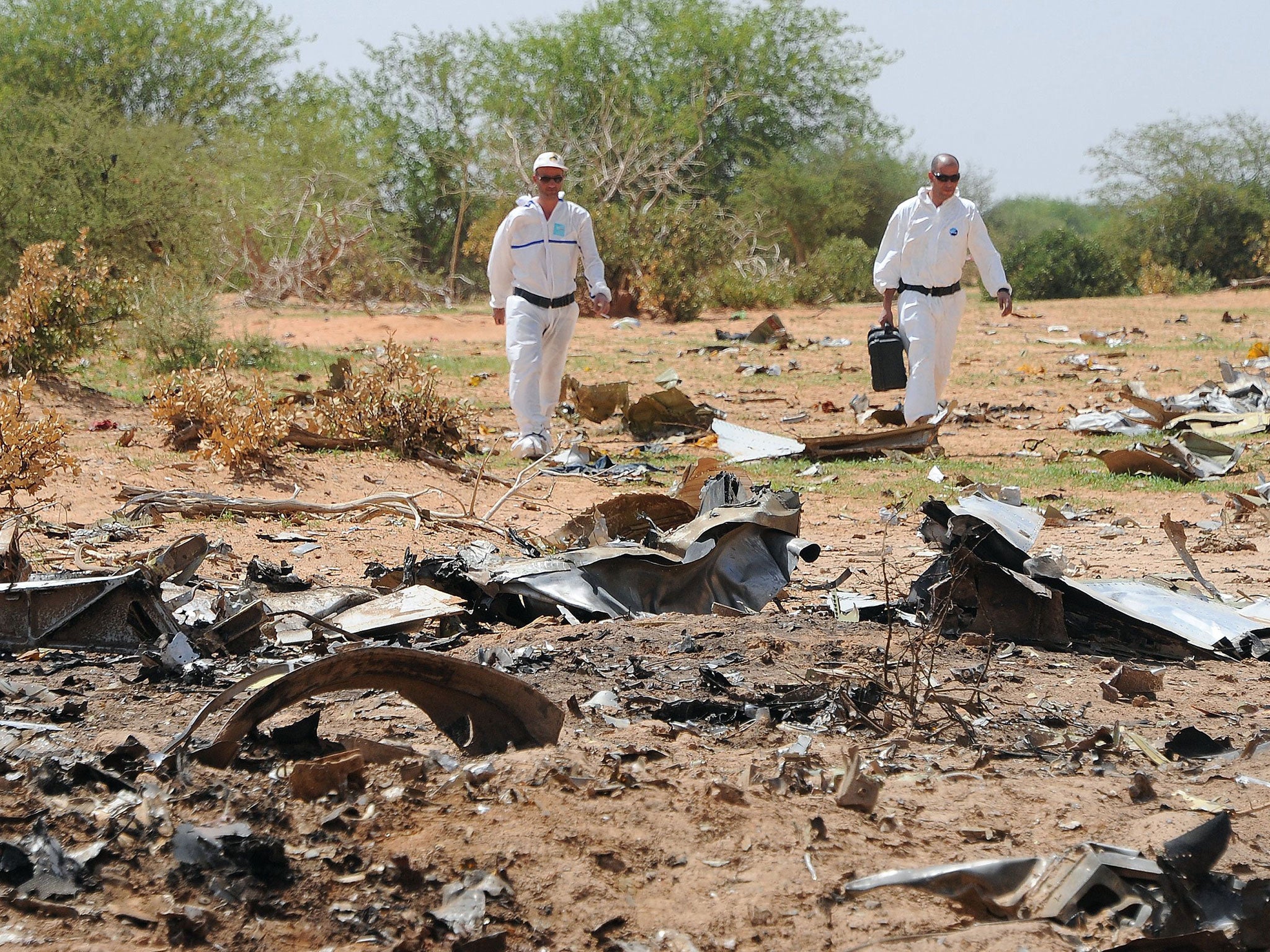 Debris from the Air Algérie aircraft crash