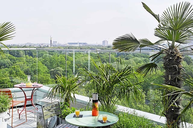 Up on the roof: views of the Tiergarten from the terrace
