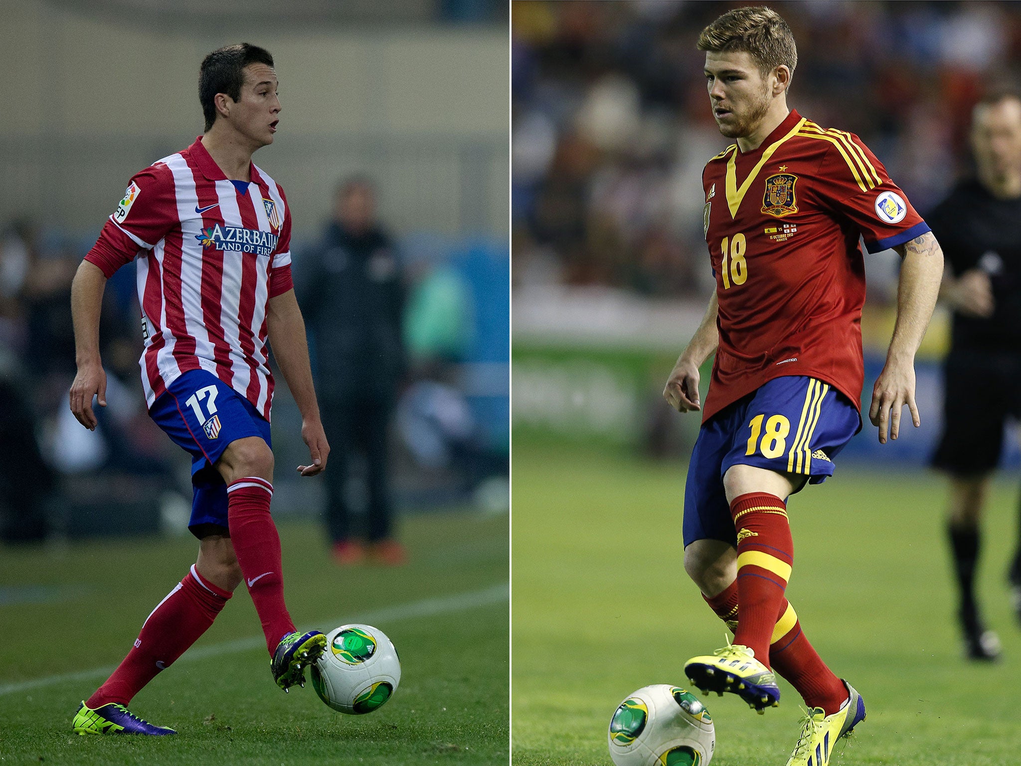 Javier Manquillo (L) and Alberto Moreno (R) are closing in on a move to Liverpool