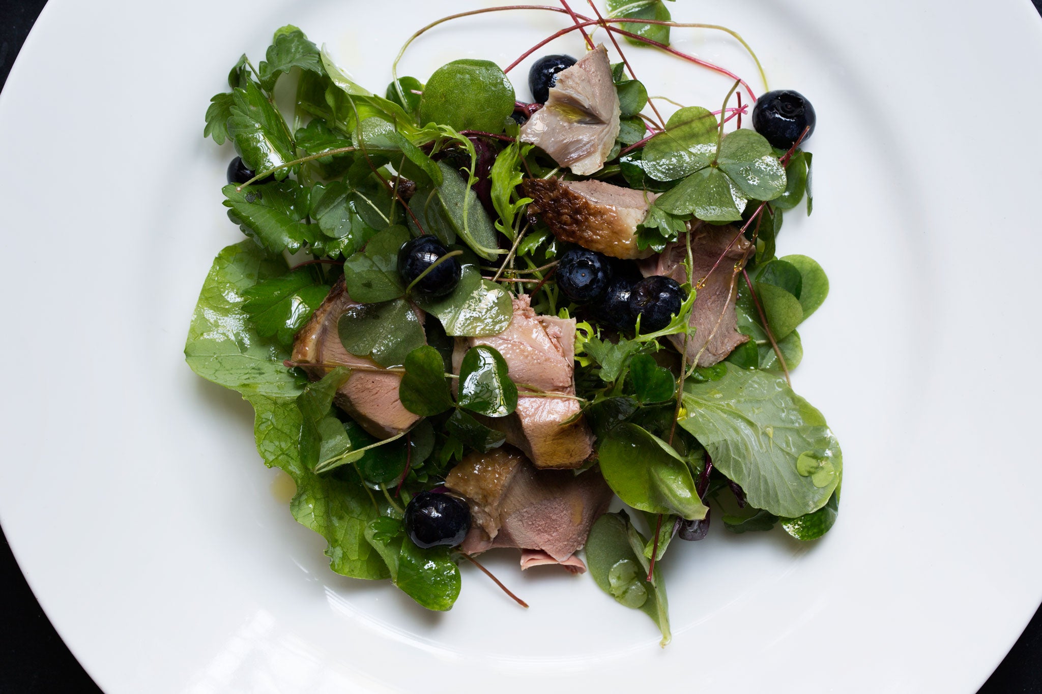In season: Pigeon and blueberry salad