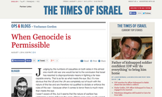 'When Genocide is Permissible' article removed from The Times of Israel website
