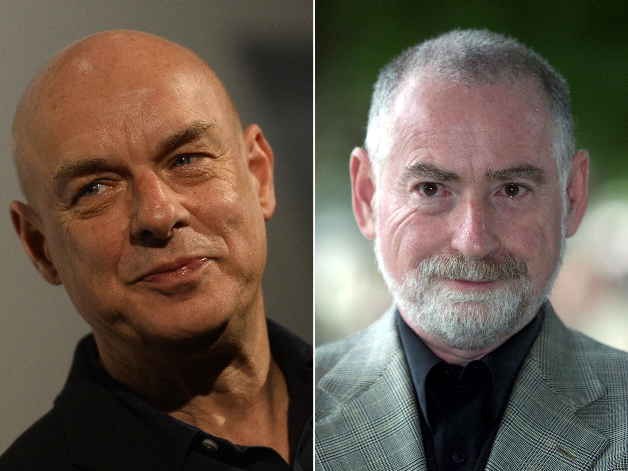 Musician Brian Eno (left) and Peter Schwartz