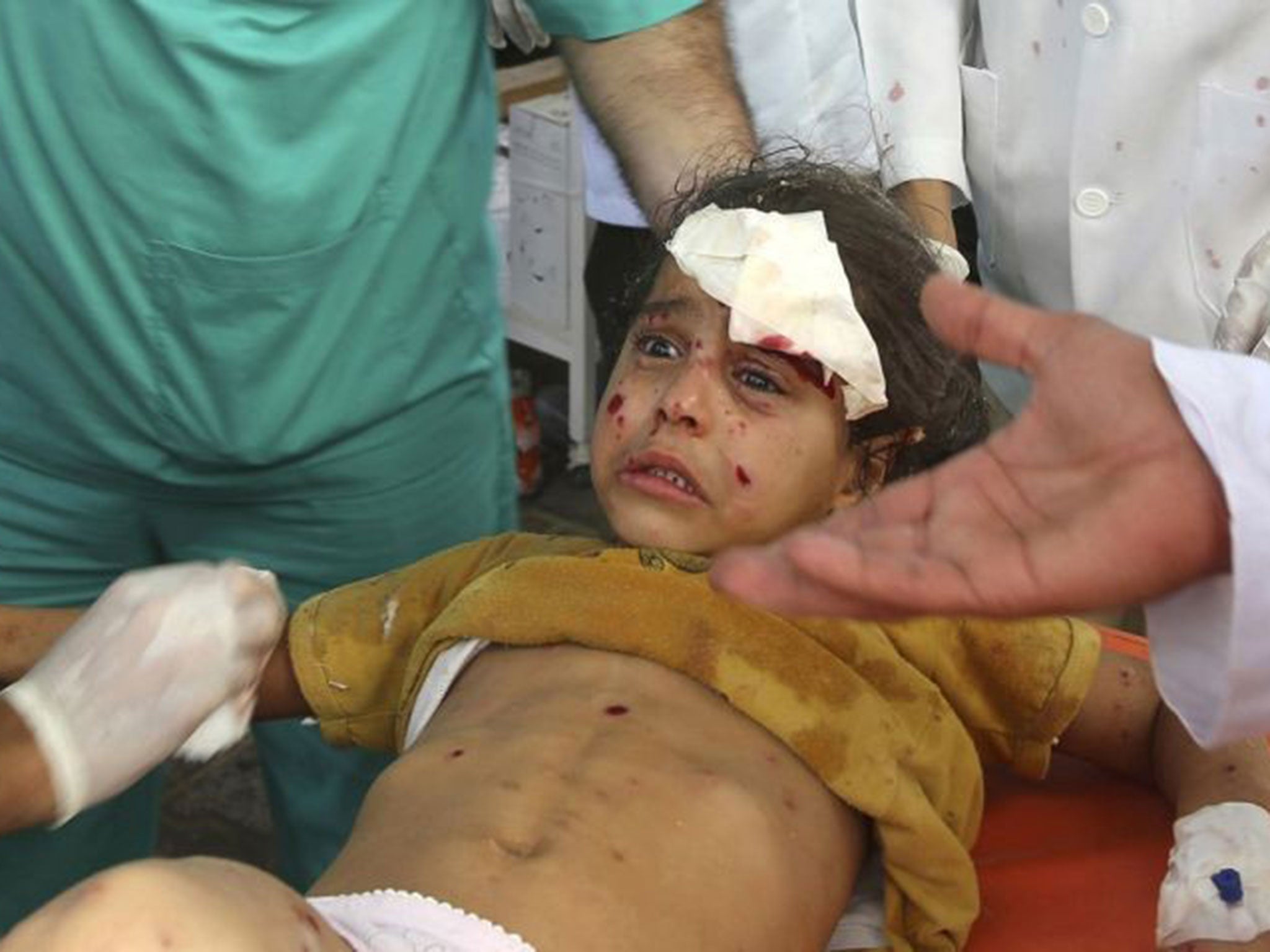 Aftermath: A girl wounded in the attack on Rafah
