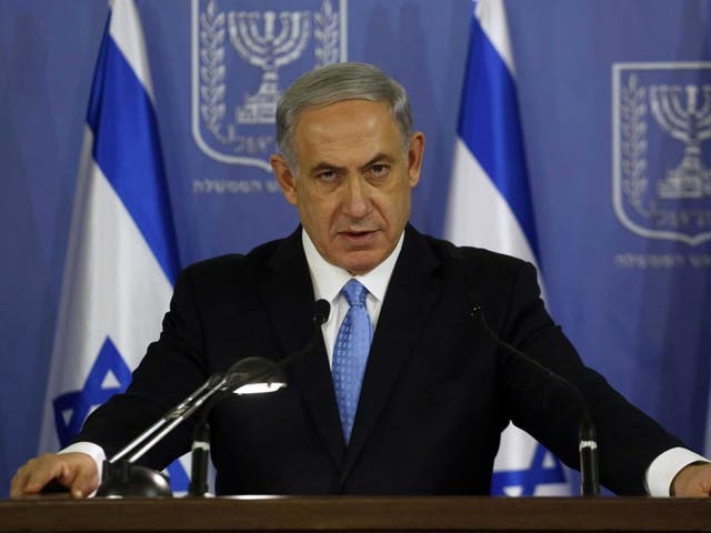 Israeli Prime Minister Benjamin Netanyahu speaks during a joint press conference