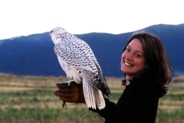 Helen with a gyrfalcon