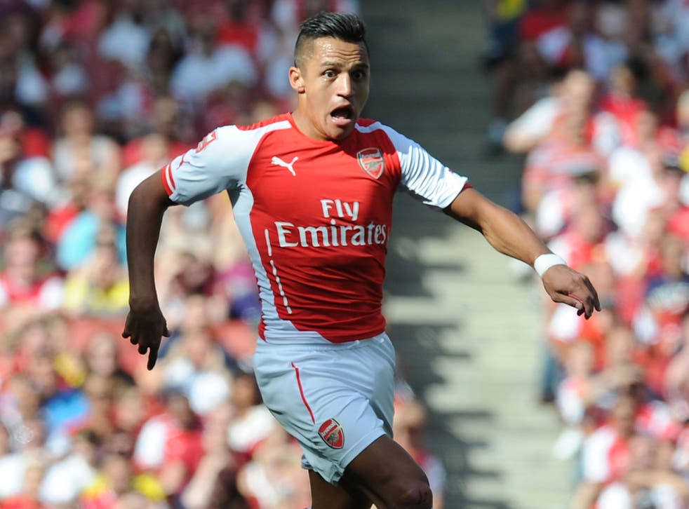 Alexis Sanchez in action for Arsenal during the Emirates Cup tie against Monaco