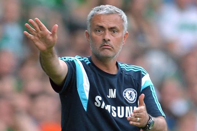 Jose Mourinho reacts during Chelsea's 3-0 defeat to Werder Bremen