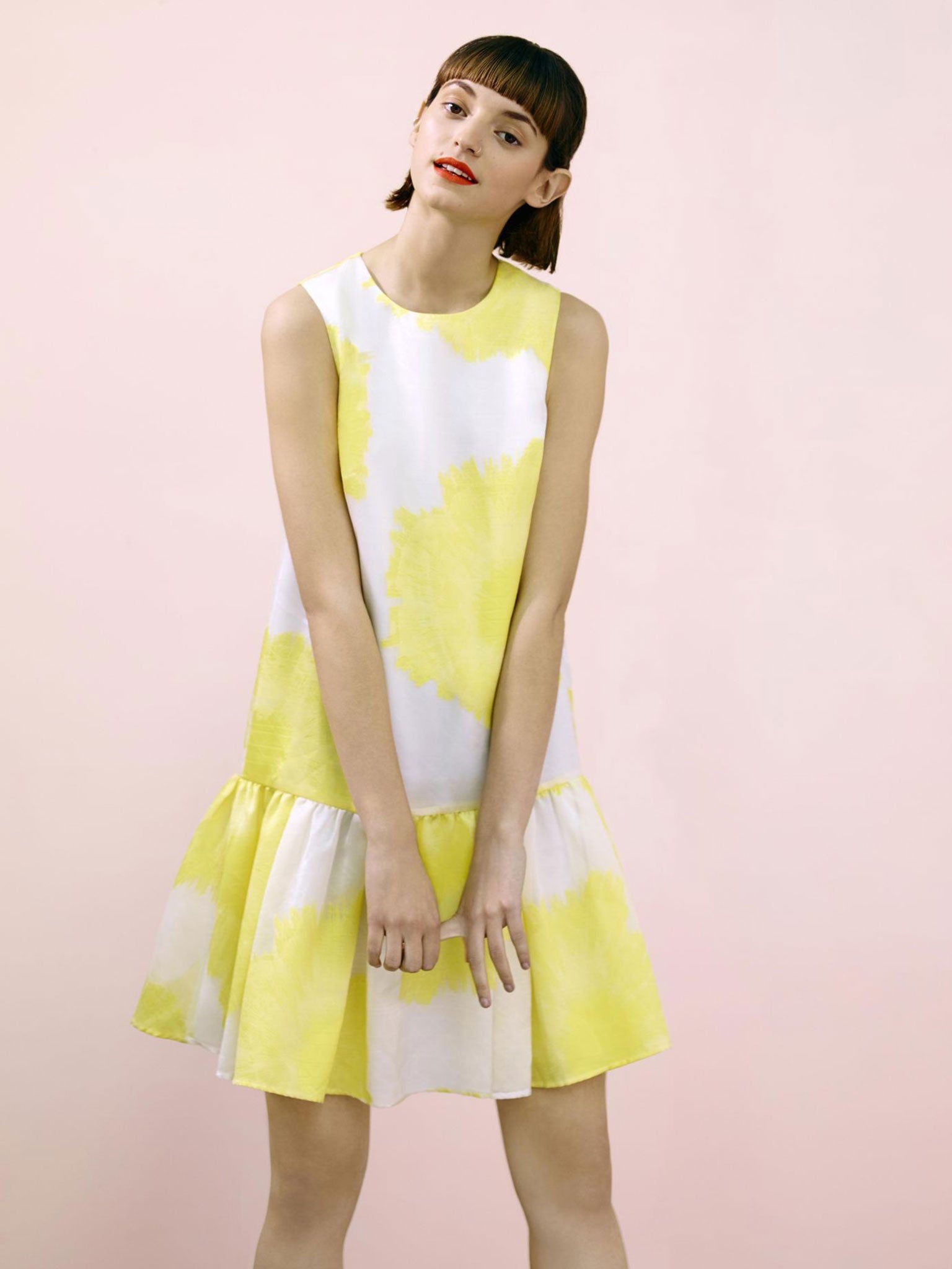 Night rider: White and yellow peplum dress £32, asos.com