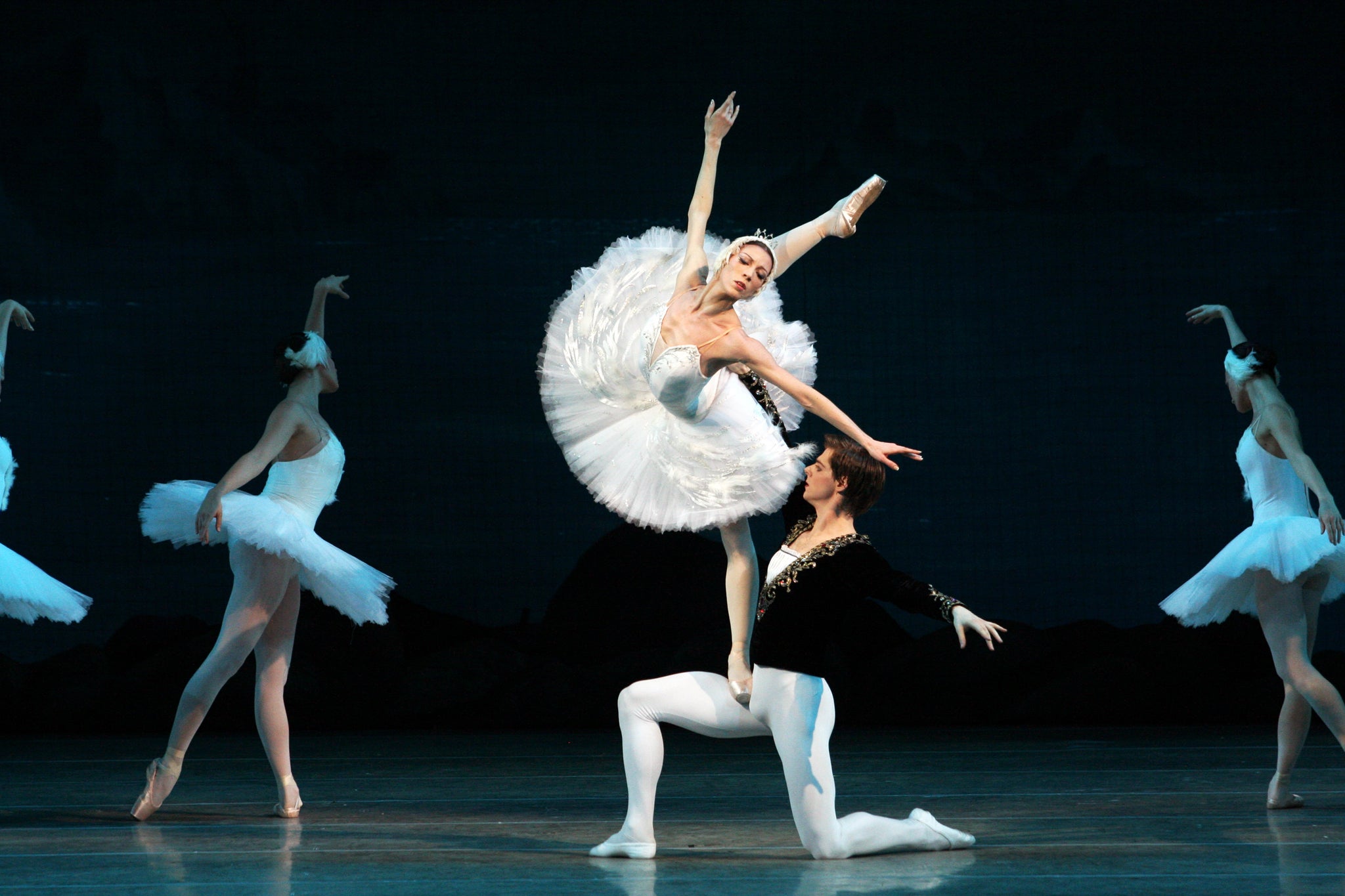 classical ballet dancer dancing on the stage