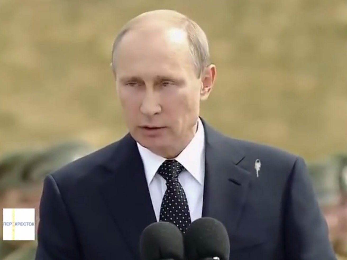 Footage of Putin getting pooped on by a bird appears to be fake