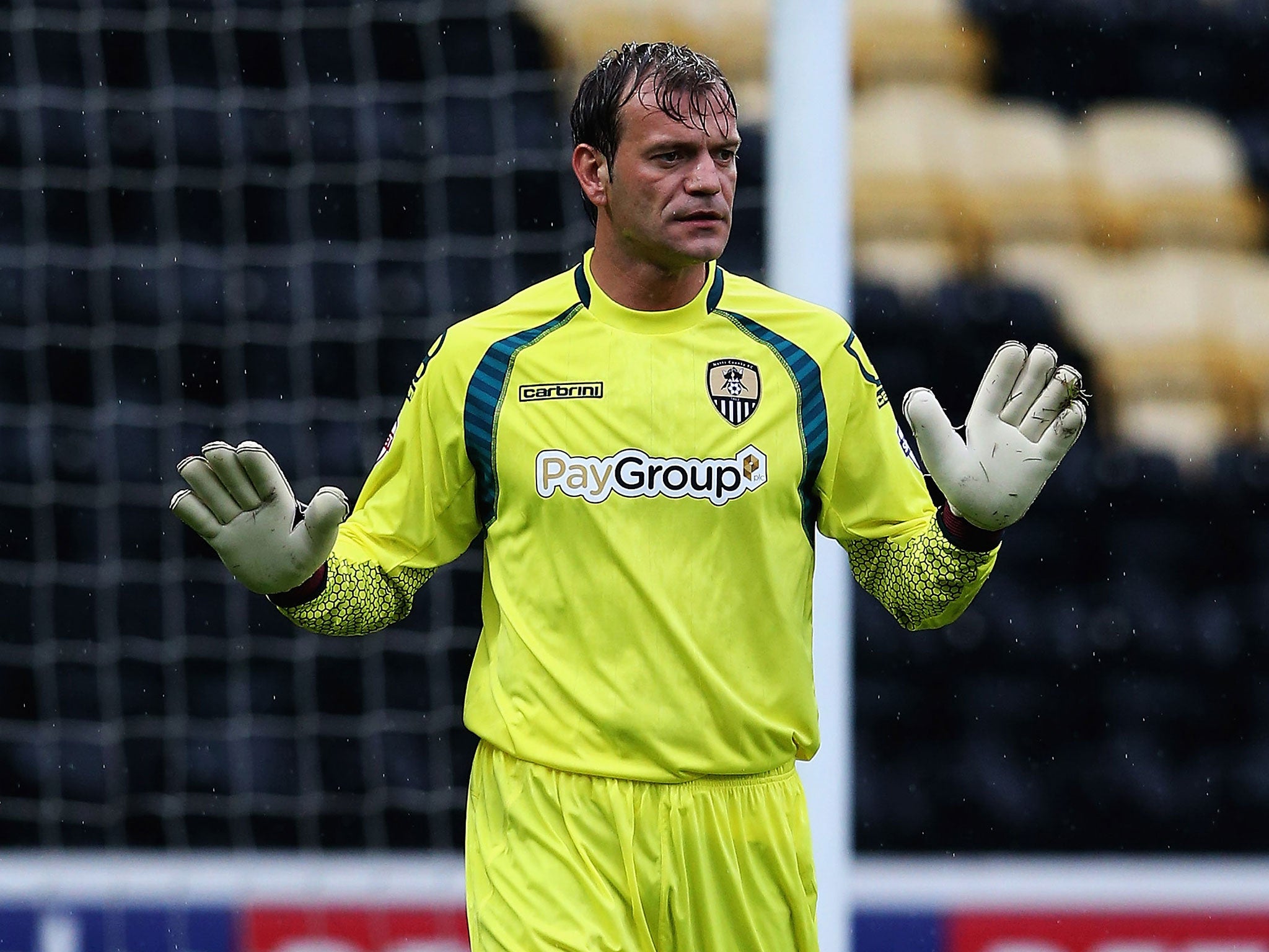 Roy Carroll in action during Notts County's friendly against Osasuna last week