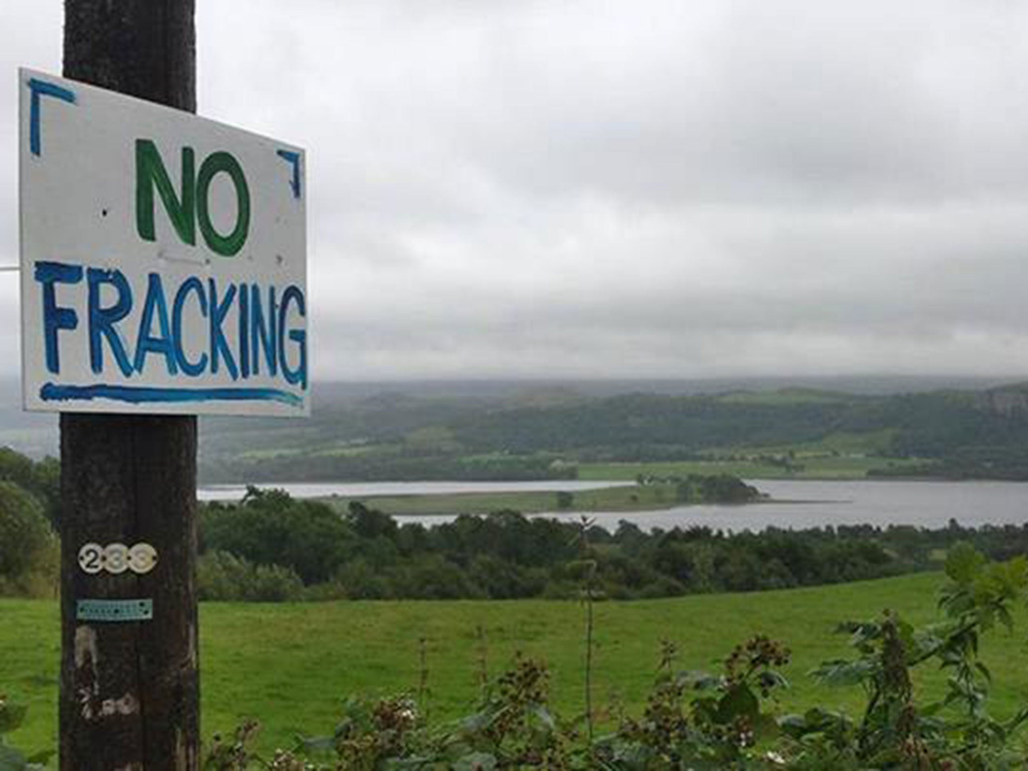 Protesters set up camp outside the Belcoo quarry site in Northern Ireland last month