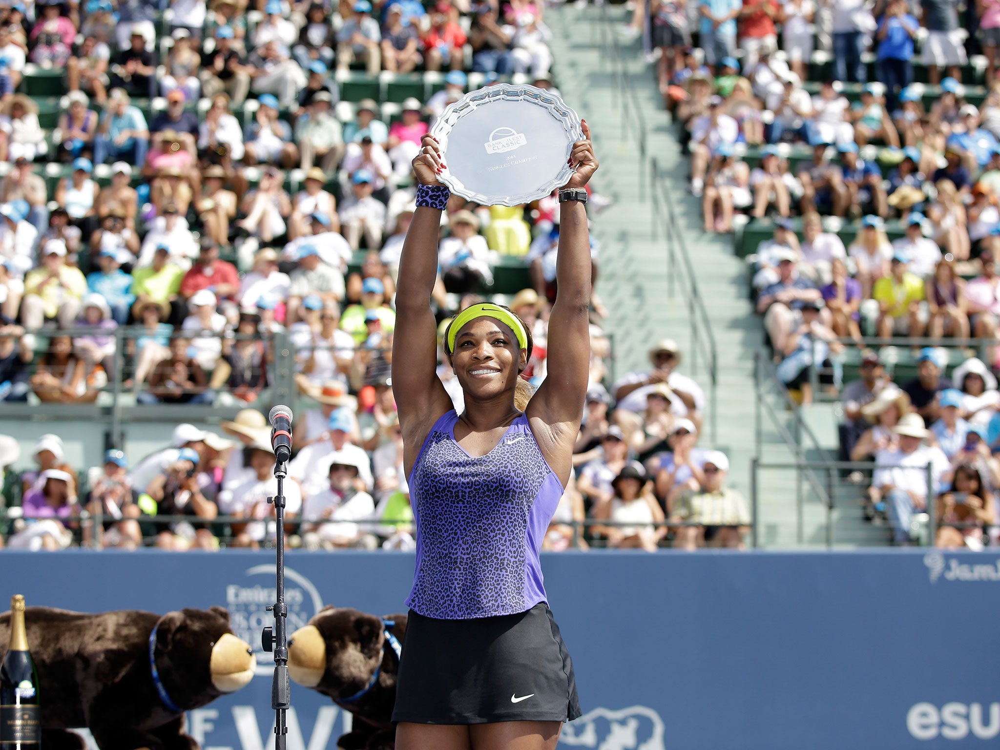 Serena Williams celebrates her 61st career title