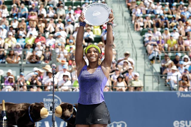 Serena Williams celebrates her 61st career title