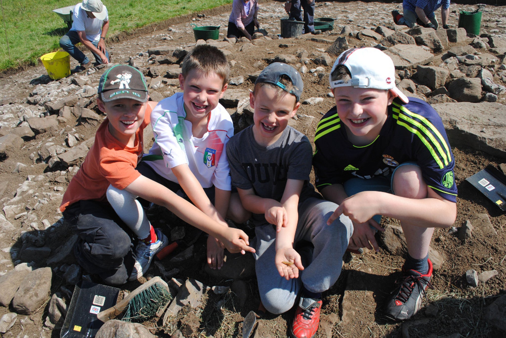 The boys (L-R) Aidan Bell, ten, Luca Alderson, eight, Joseph Bell, seven and Sebastian Alderson, ten