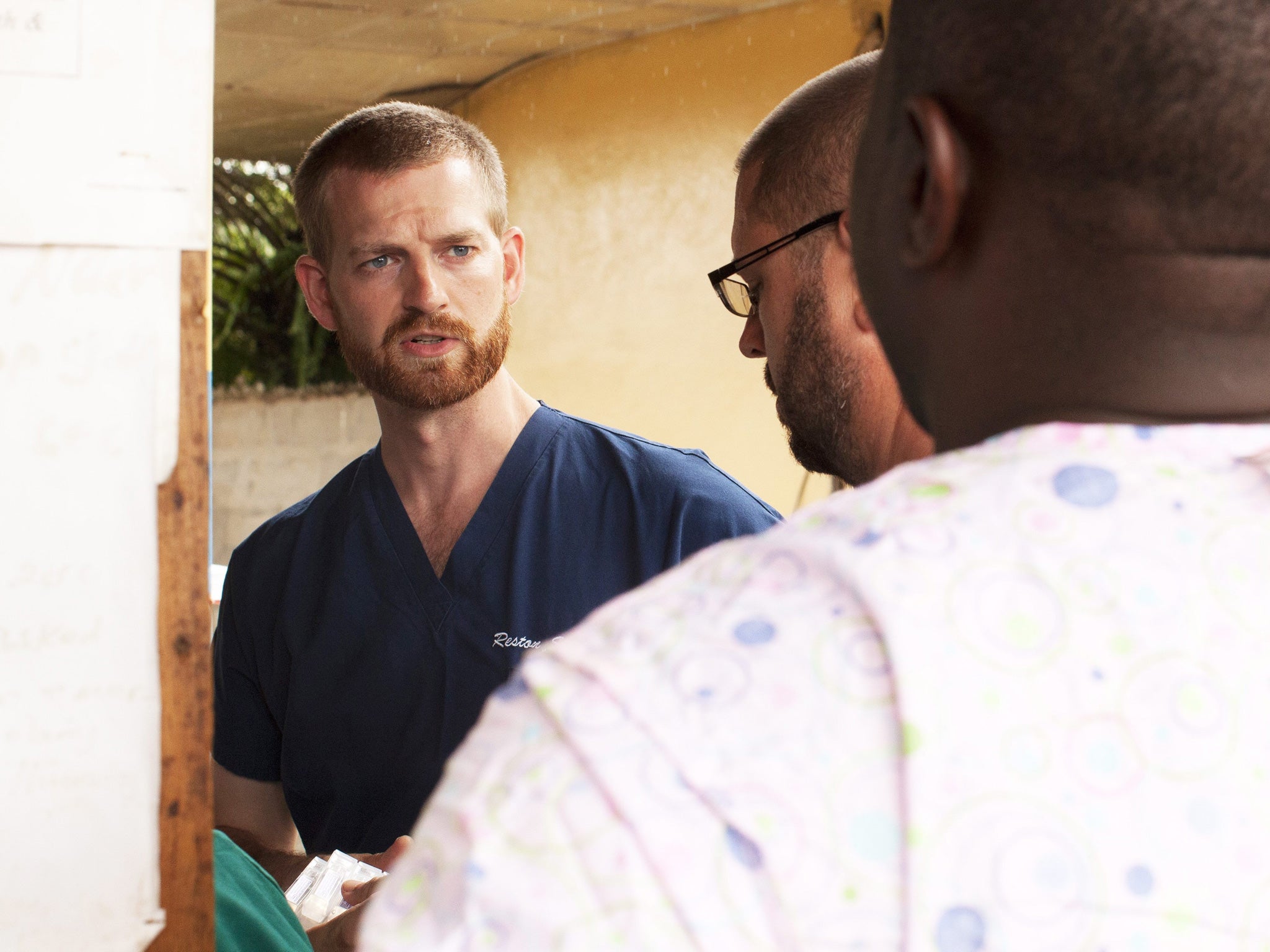 Dr Kent Brantly, pictured while working at an Ebola treatment clinic in Foya, Liberia, on 23 June 2014