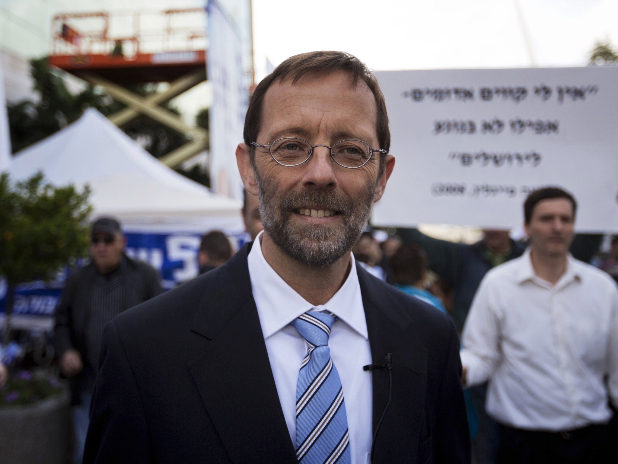 Moshe Feiglin leaves a polling station after casting his vote on November 25, 2012 in Jerusalem