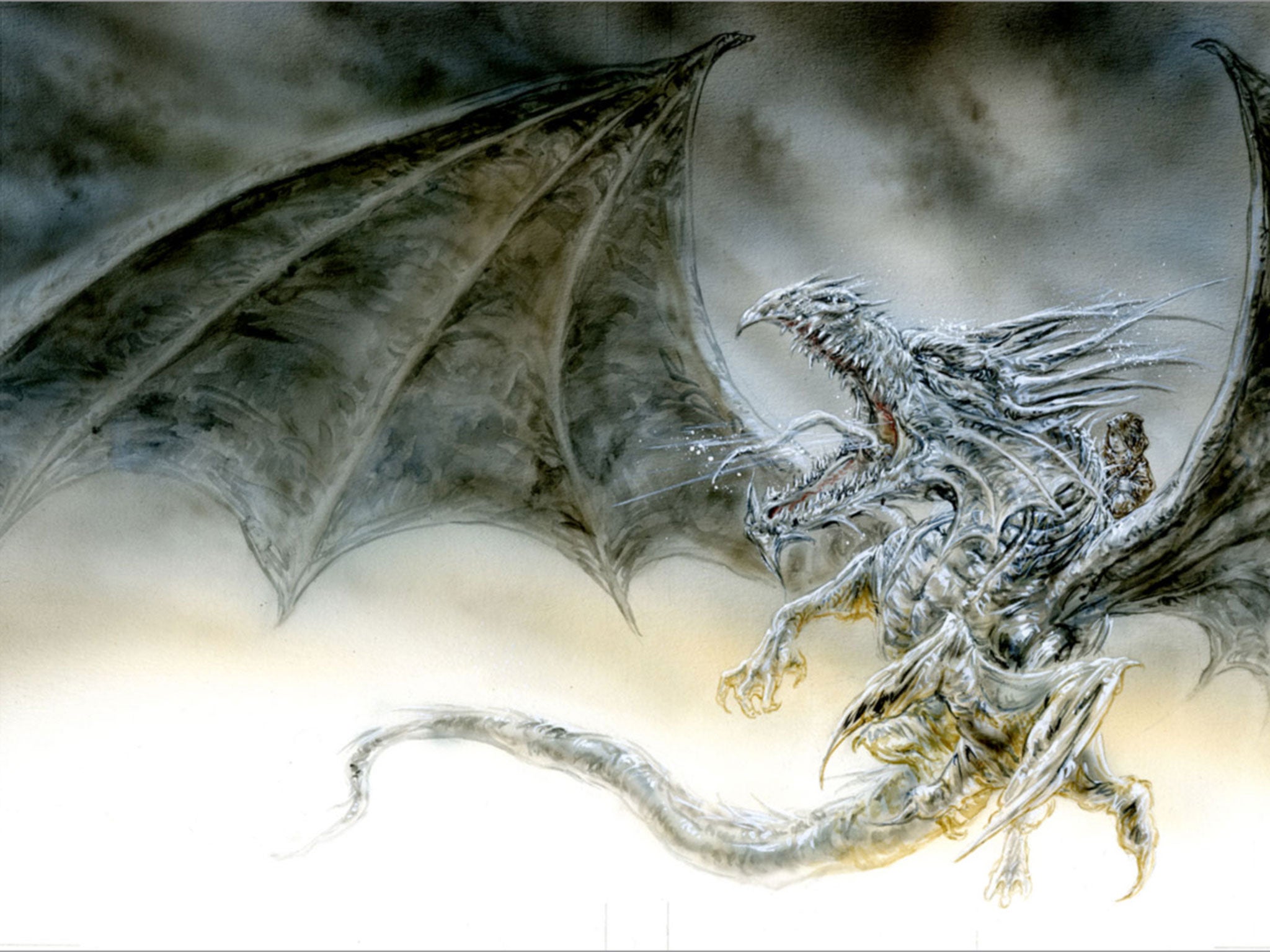 A sample sketch for a new edition of George RR Martin's 'The Ice Dragon' by Spanish artist Luis Royo