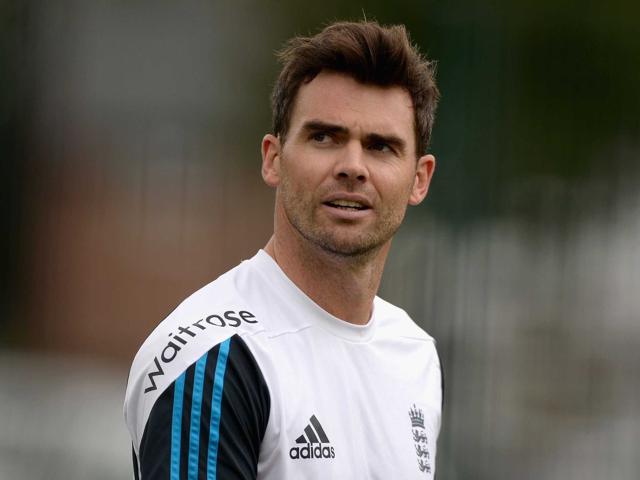 Jimmy Anderson during a nets session at Old Trafford on Tuesday