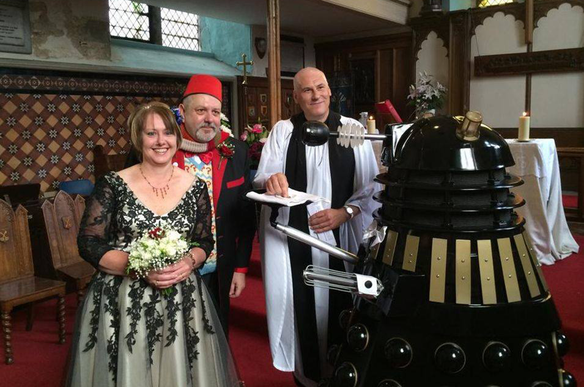 Paul and Jane Seymour renewed their vows with the help of this 'friendly' Dalek