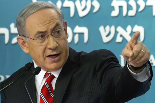 Israeli Prime Minister Benjamin Netanyahu gives a press conference at his Jerusalem offices