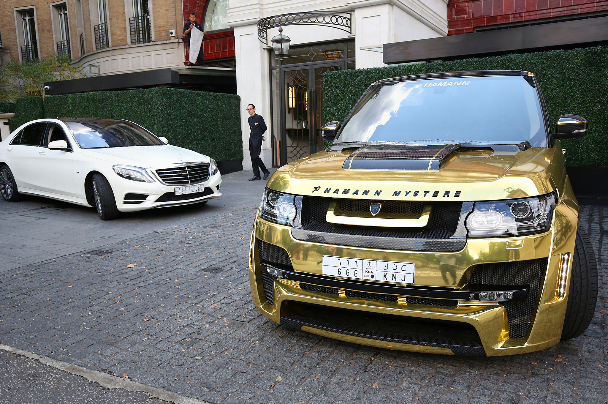 A Hamann Range Rover outside the Park Tower Hotel in Knightsbridge in London