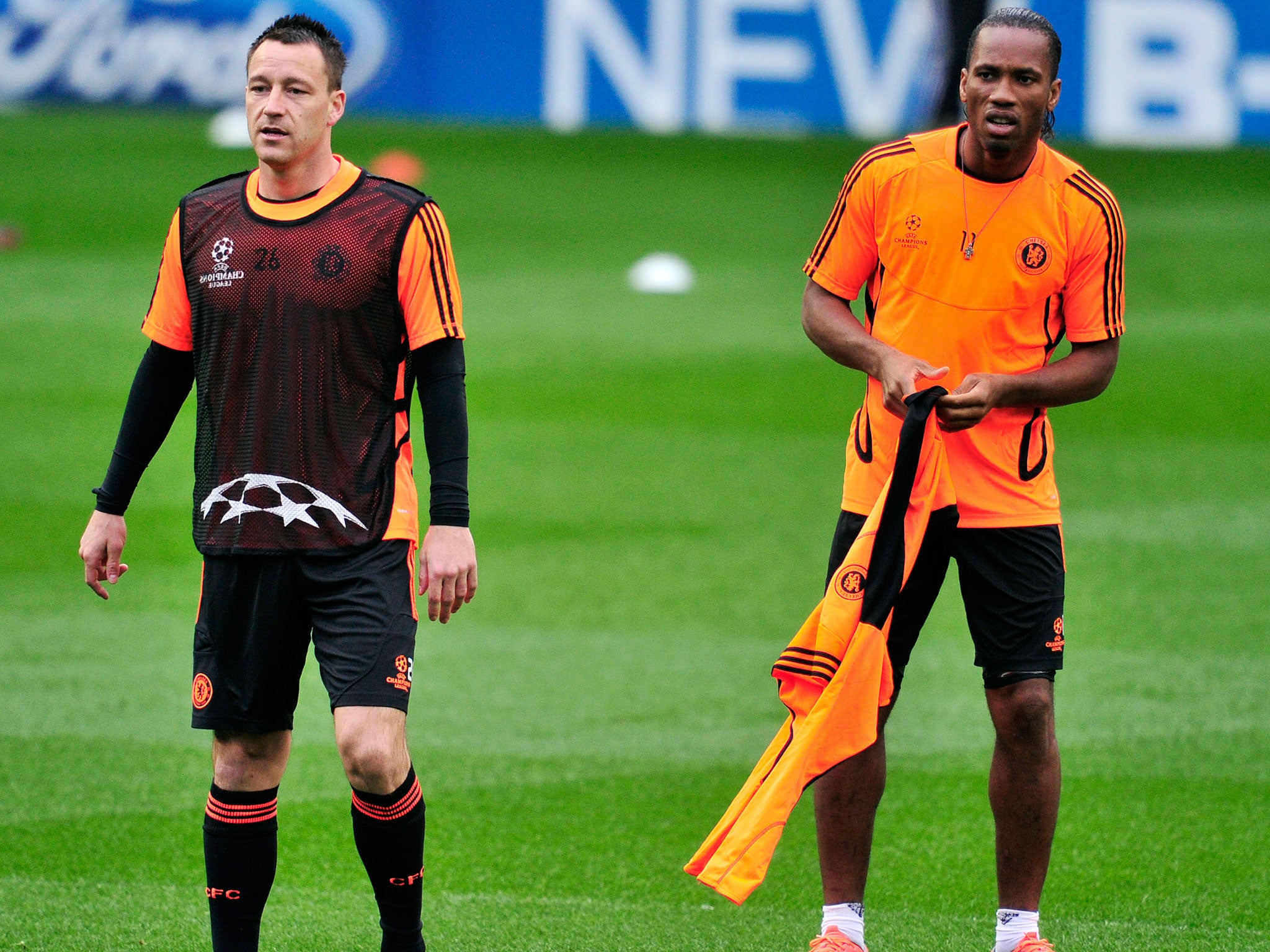 John Terry and Didier Drogba in training back in 2012