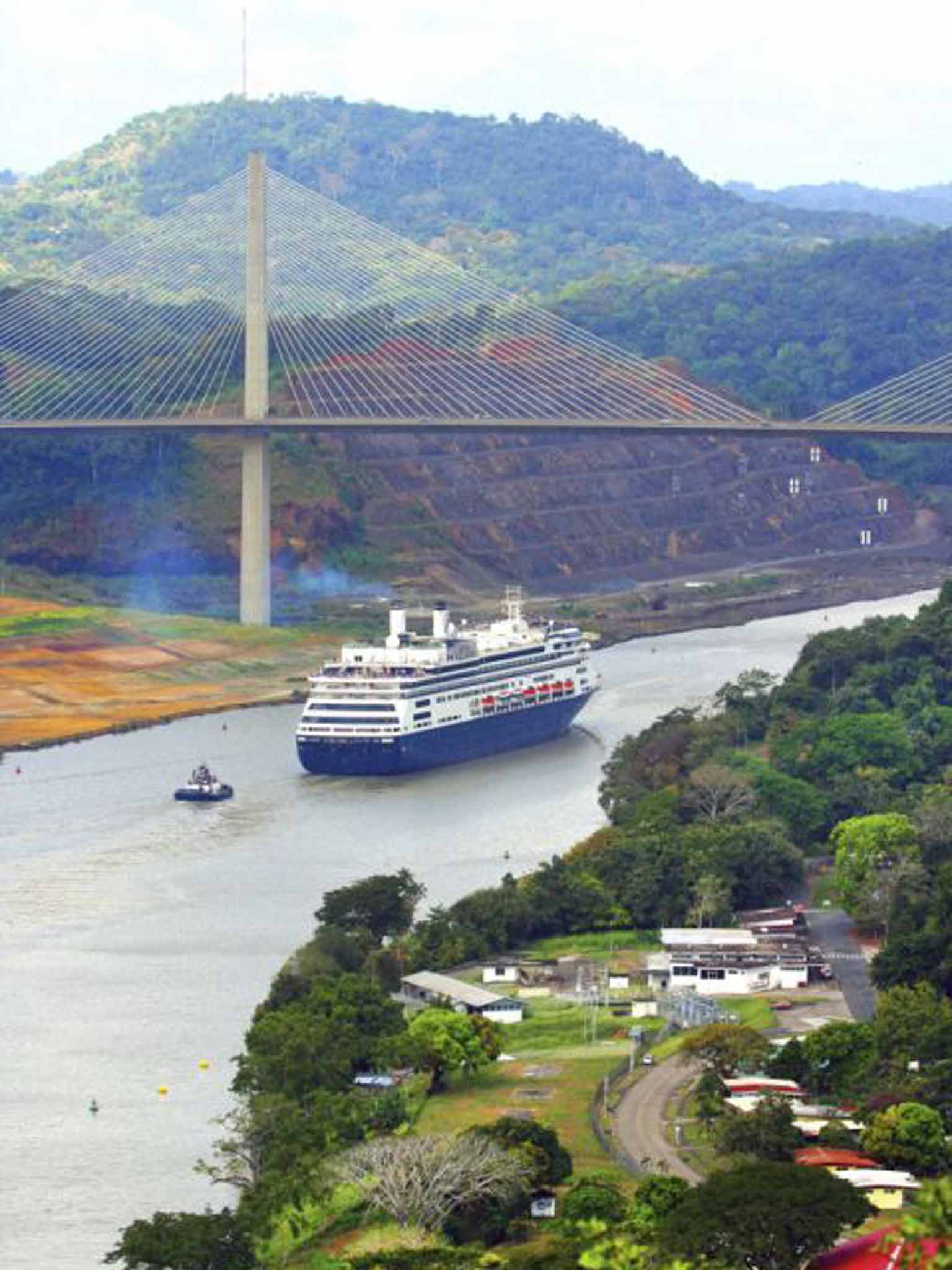 Great divide: a ship passes through the canal