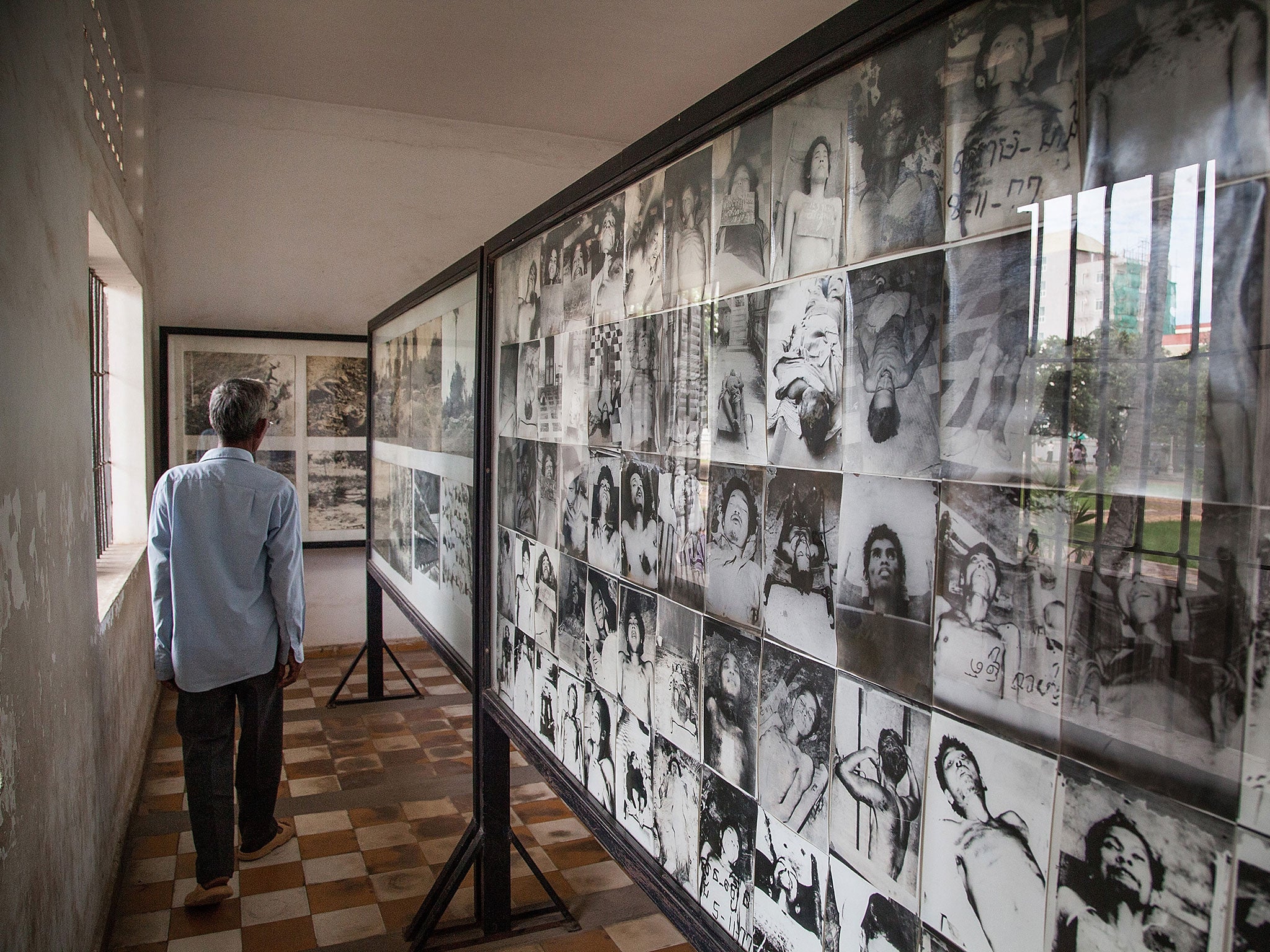 Photographs of dead prisoners in Tuol Sleng prison