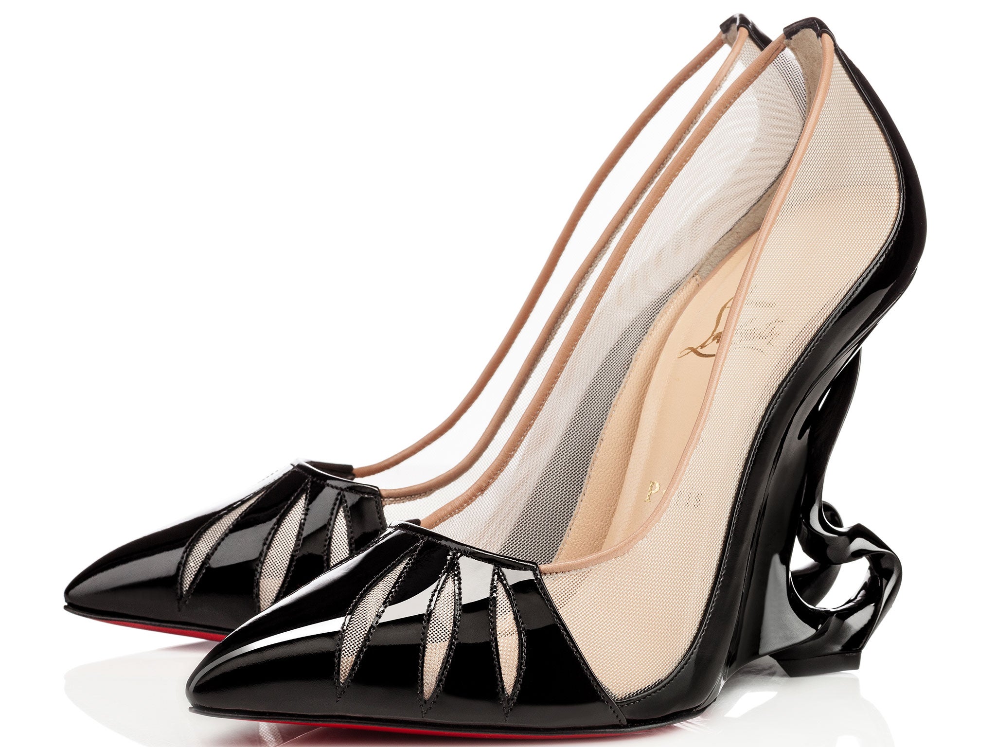 The pair of the structured court-like shoes