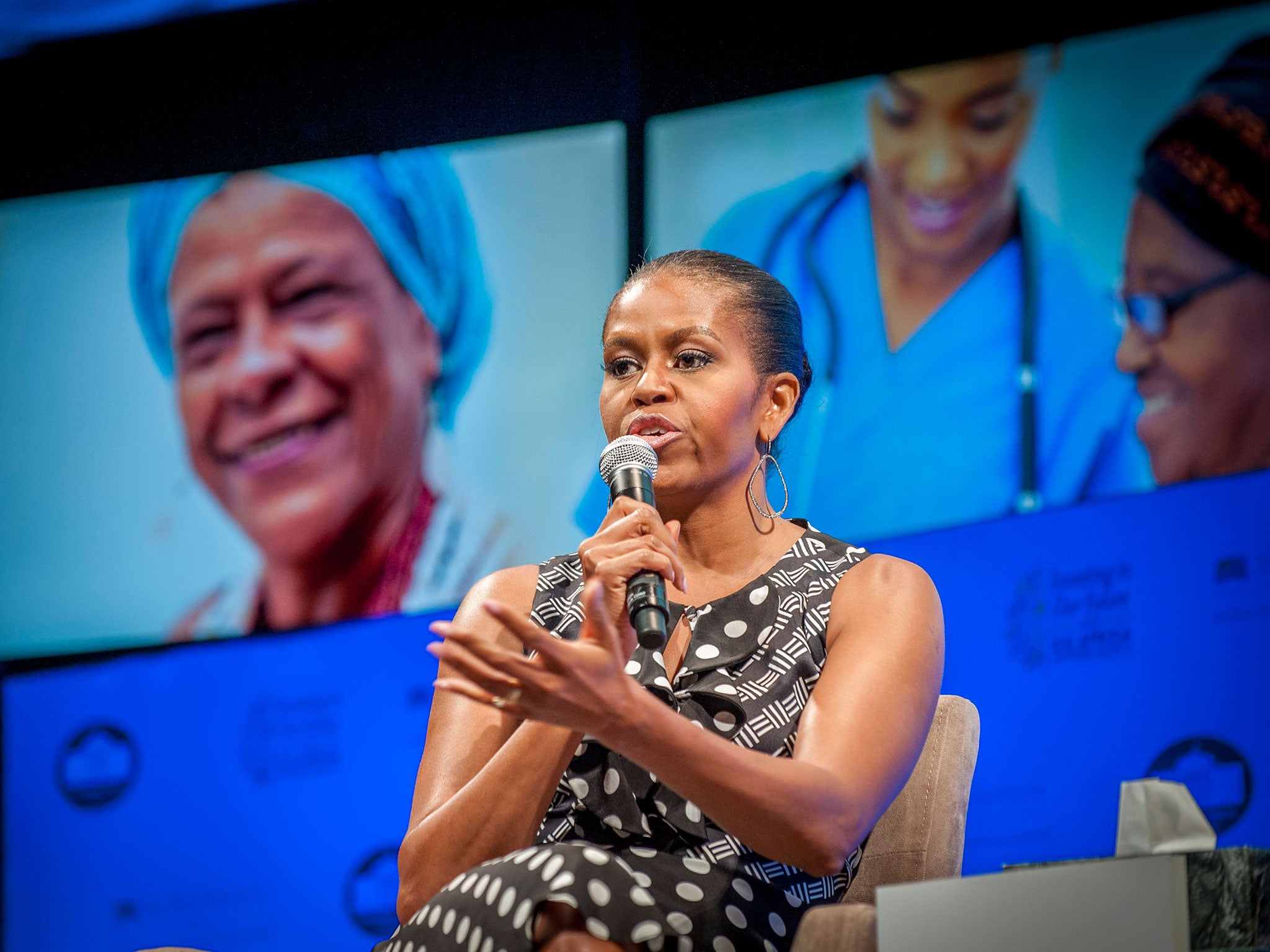 Michelle Obama at the spousal programme of the U.S.-Africa Leaders Summit in Washington