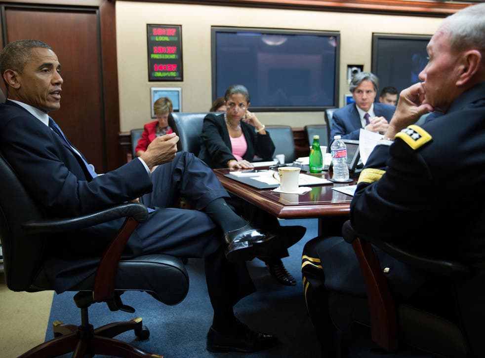 U.S. President Barack Obama meets with the National Security Council in the Situation Room of the White House in Washington