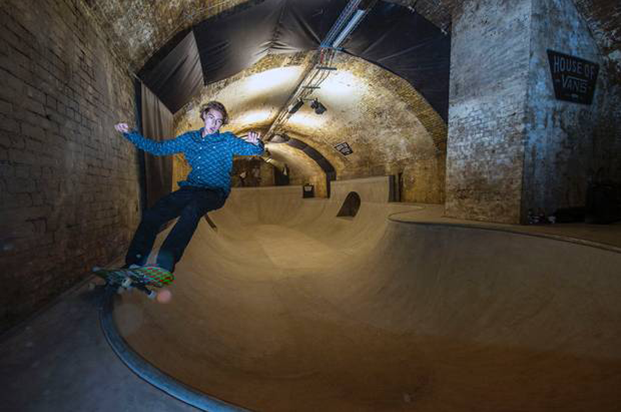 Premium Photo  Skateboard on the mini ramp at skate park indoor