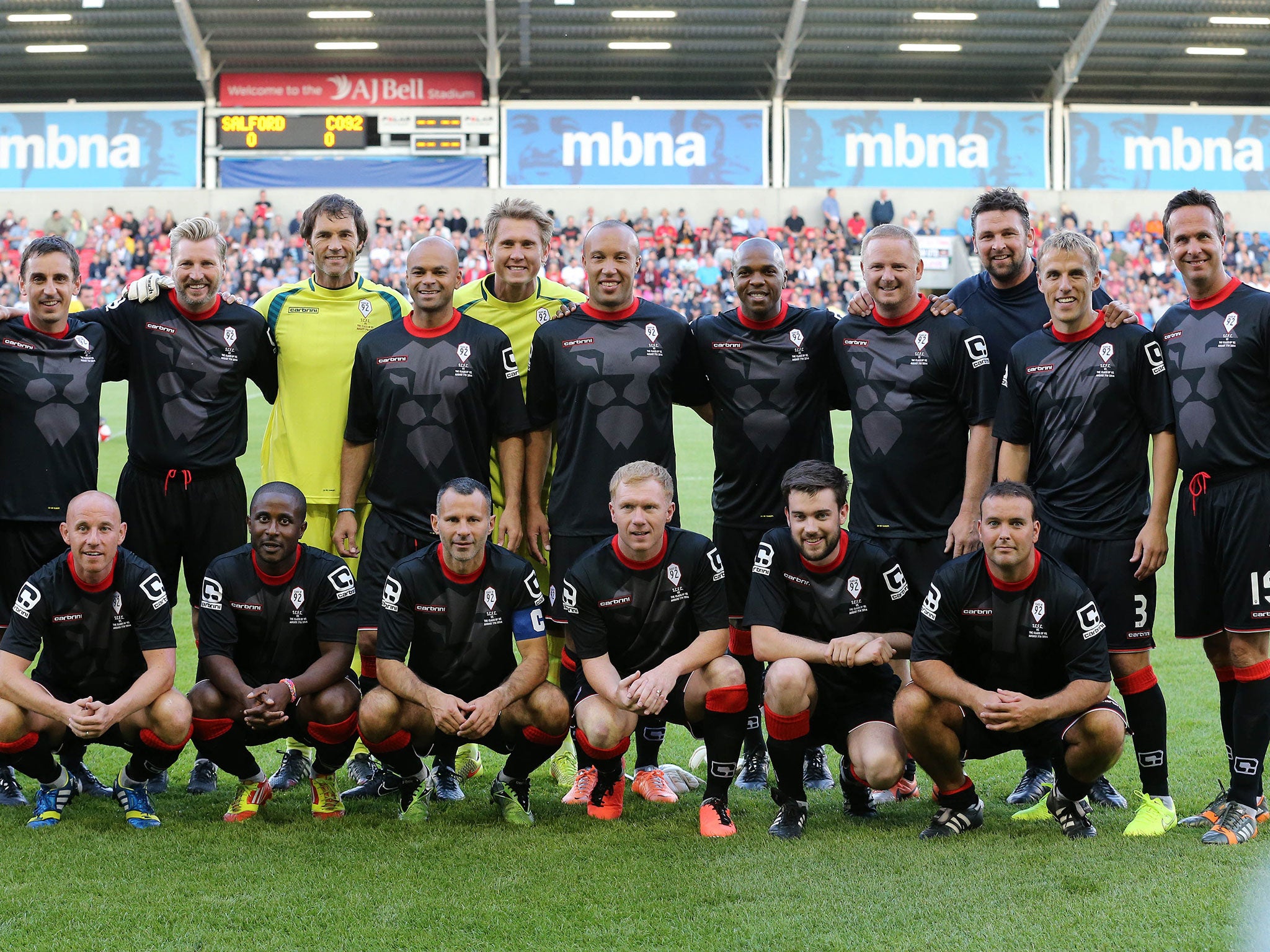 The Class of 92 - including Paul Scholes, Ryan Giggs, Nicky Butt and the Nevilles - played a friendly against non-league side Salford City FC