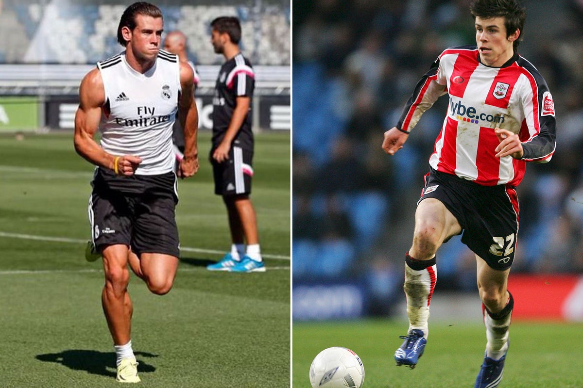 Gareth Bale shows off muscly new physique during Real Madrid training ...