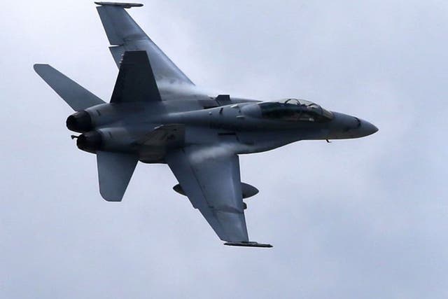 A US F/A-18 jet. Syrian Democratic forces provided ground surveillance ahead of the strike, ruling out civilian casualties