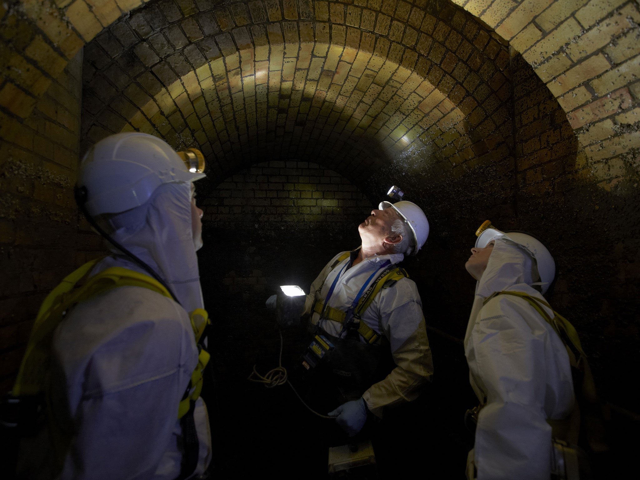 Inside London's Fleet sewer, constructed by Sir Joseph Bazalgette following the 'Great Stink' of 1858