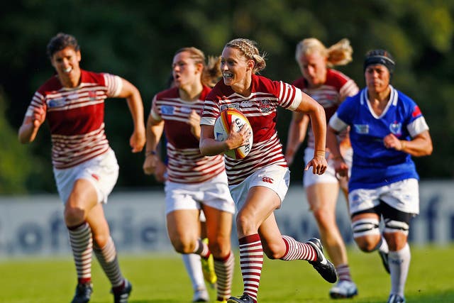 Natasha Hunt, who scored two tries in England’s 65-3 win over Samoa, is back in the starting XV to face Canada