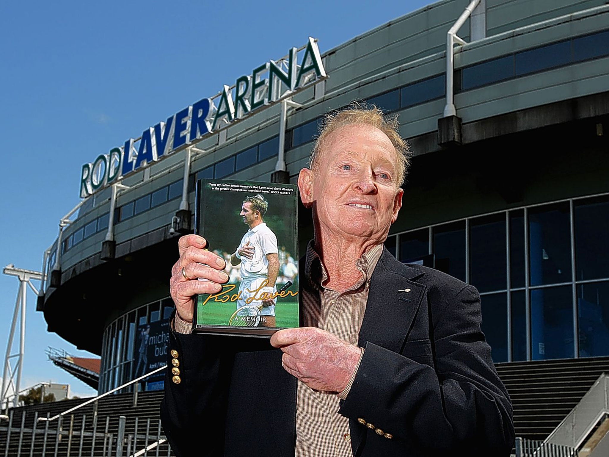 Rod Laver launches his new autobiography at the Rod Laver Arena in Melbourne, Australia