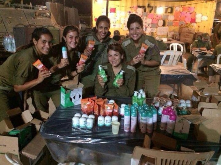 This photo of care packages sent to female Israeli soilders containing Garnier products sparked a backlash against the company