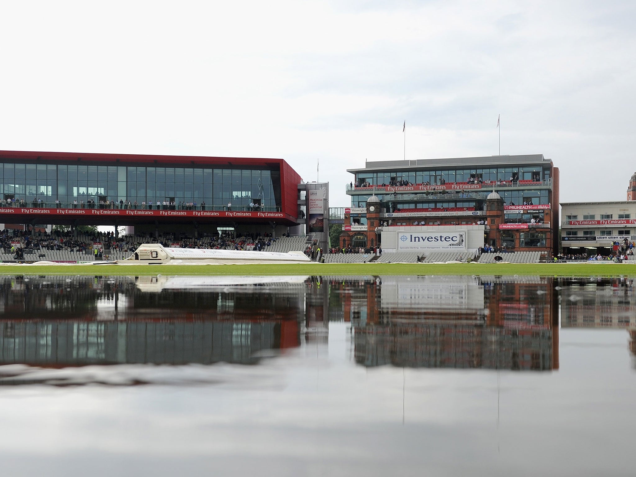 PLay was abandoned on day two at Old Trafford due to rain
